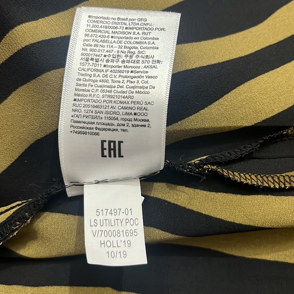 Banana Republic Button Down Utility Dress Shirt size 4 - Picture 12 of 12